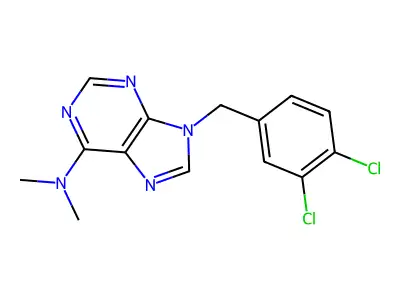 9H-Purin-6-amine, 9-((3,4-dichlorophenyl)methyl)-N,N-dimethyl- structure