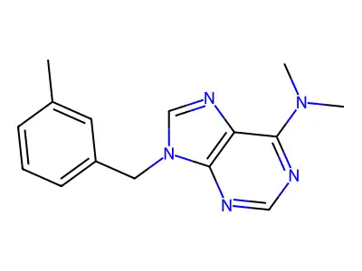 9H-Purin-6-amine, N,N-dimethyl-9-((3-methylphenyl)methyl)- structure