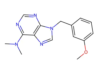 9H-Purin-6-amine, 9-((3-methoxyphenyl)methyl)-N,N-dimethyl- structure
