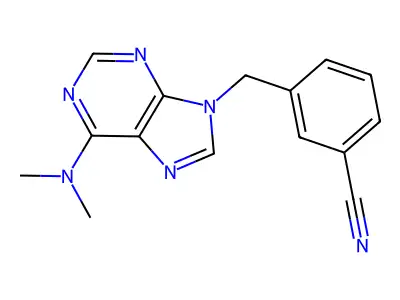 Benzonitrile, 3-((6-(dimethylamino)-9H-purin-9-yl)methyl)- structure
