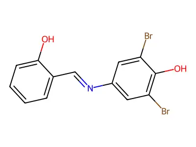 Phenol, 2,6-dibromo-4-[[(2-hydroxyphenyl)methylene]amino]- structure