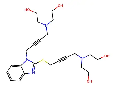 Ethanol, 2,2'-((4-((1-(4-(bis(2-hydroxyethyl)amino)-2-butynyl)-1H-benzimidazol-2-yl)thio)-2-butynyl)imino)bis- structure