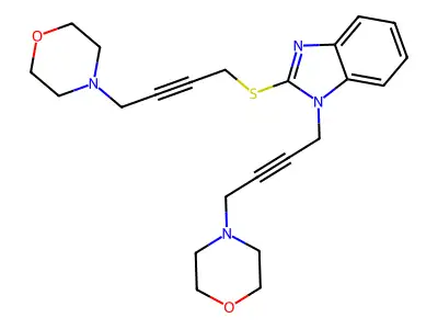 1H-Benzimidazole, 1-(4-(4-morpholinyl)-2-butynyl)-2-((4-(4-morpholinyl)-2-butynyl)thio)- structure