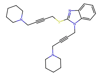1H-Benzimidazole, 1-(4-(1-piperidinyl)-2-butynyl)-2-((4-(1-piperidinyl)-2-butynyl)thio)- structure