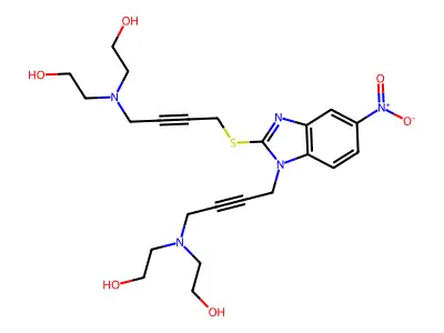 Ethanol, 2,2'-((4-((1-(4-(bis(2-hydroxyethyl)amino)-2-butynyl)-5-nitro-1H-benzimidazol-2-yl)thio)-2-butynyl)imino)bis- structure