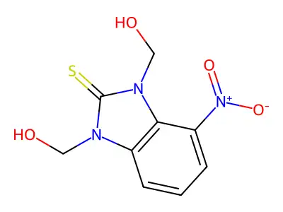 2H-Benzimidazole-2-thione, 1,3-dihydro-1,3-bis(hydroxymethyl)-4-nitro- structure
