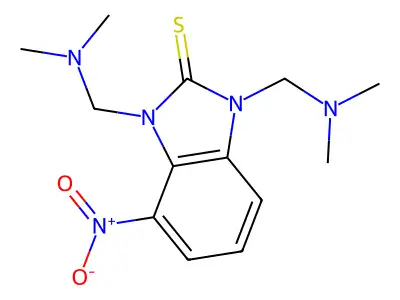 2H-Benzimidazole-2-thione, 1,3-dihydro-1,3-bis((dimethylamino)methyl)-4-nitro- structure