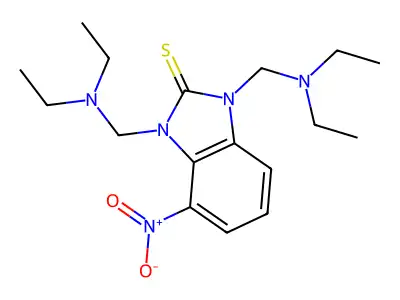 2H-Benzimidazole-2-thione, 1,3-dihydro-1,3-bis((diethylamino)methyl)-4-nitro- structure