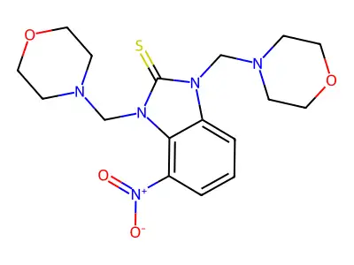 2H-Benzimidazole-2-thione, 1,3-dihydro-1,3-bis(4-morpholinylmethyl)-4-nitro- structure
