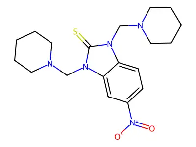 2H-Benzimidazole-2-thione, 1,3-dihydro-1,3-bis(1-piperidinylmethyl)-5-nitro- structure