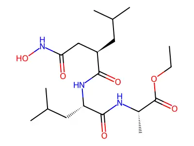 L-Alanine,N-[(2R)-2-[2-(hydroxyamino)-2-oxoethyl]-4-methyl-1-oxopentyl]-L-leucyl-, ethylester structure