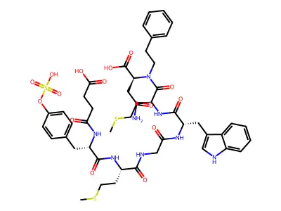 Succinyl-tyrosyl-methionyl-glycyl-tryptophyl-methionyl-aspartyl-phenethylamide structure