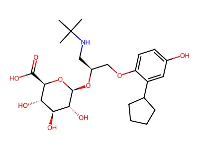 (2S,3S,4S,5S,6R)-6-[(tert-butylamino)methyl]-5-(2-cyclopentyl-4-hydroxyphenoxy)-6-ethoxy-3,4,5-trihydroxyoxane-2-carboxylic acid structure