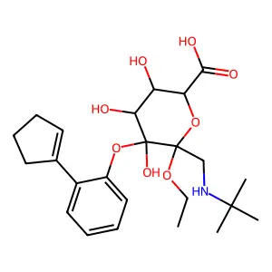 beta-D-Glucopyranosiduronic acid, 2-(2-(1-cyclopenten-1-yl)phenoxy)-1-(((1,1-    dimethylethyl)amino)methyl)ethyl, (S)- structure