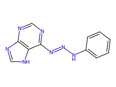 N-(7H-purin-6-yldiazenyl)aniline structure