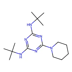 2-N,4-N-ditert-butyl-6-piperidin-1-yl-1,3,5-triazine-2,4-diamine structure