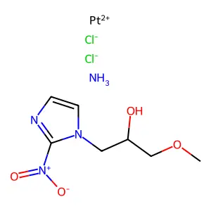 Amminedichloro(misonidazole)platinum structure