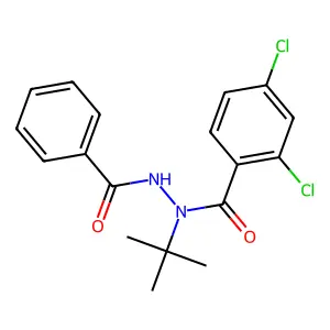 Benzoic acid, 2,4-dichloro-, 2-benzoyl-1-(1,1-dimethylethyl)hydrazide structure