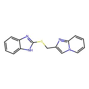 2-((imidazo[1,2-a]pyridin-2-ylmethyl)thio)-1H-benzo[d]imidazole structure