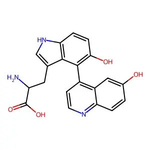 DL-Tryptophan, 5-hydroxy-4-(6-hydroxy-4-quinolinyl)- structure