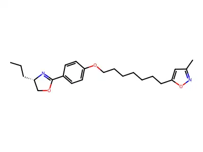 Isoxazole, 5-(7-(4-((4S)-4,5-dihydro-4-propyl-2-oxazolyl)phenoxy)heptyl)-3-methyl- structure