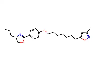 Isoxazole, 5-(7-(4-((4R)-4,5-dihydro-4-propyl-2-oxazolyl)phenoxy)heptyl)-3-methyl- structure