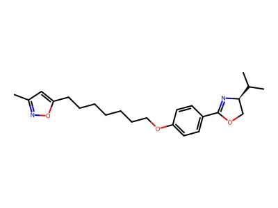 Isoxazole, 5-(7-(4-((4S)-4,5-dihydro-4-(1-methylethyl)-2-oxazolyl)phenoxy)heptyl)-3-methyl- structure