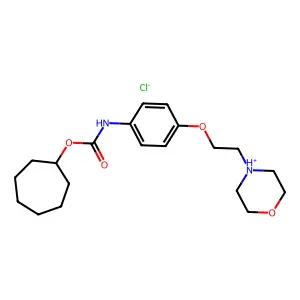 Carbanilic acid, p-(2-morpholinoethoxy)-, cycloheptyl ester, hydrochloride structure