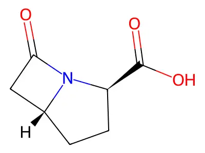 (2R,5R)-7-oxo-1-azabicyclo[3.2.0]heptane-2-carboxylic acid structure