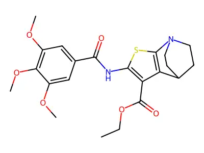 4H-4,7-Ethanothieno(2,3-b)pyridine-3-carboxylic acid, 5,6-dihydro-2-((3,4,5-trimethoxybenzoyl)amino)-, ethyl ester structure