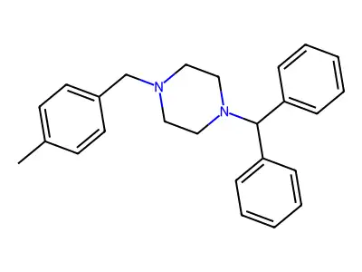 1-(Diphenylmethyl)-4-(4-methylbenzyl)piperazine structure
