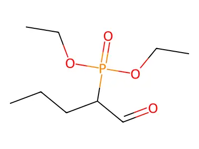 Diethyl (1-oxopentan-2-yl)phosphonate structure