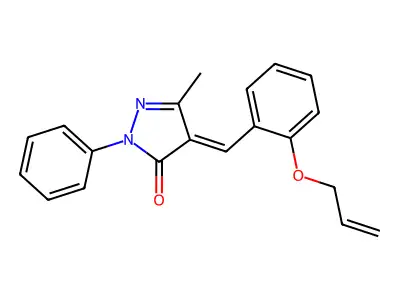 (4E)-5-methyl-2-phenyl-4-[(2-prop-2-enoxyphenyl)methylidene]pyrazol-3-one structure