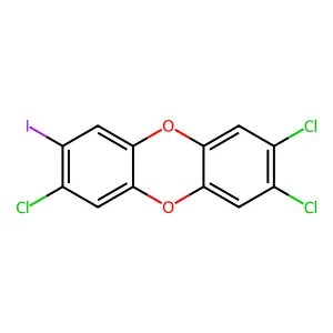 2-Iodo-3,7,8-trichlorodibenzo-4-dioxin structure