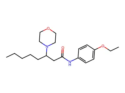 p-Octanophenetidide, beta-morpholino- structure