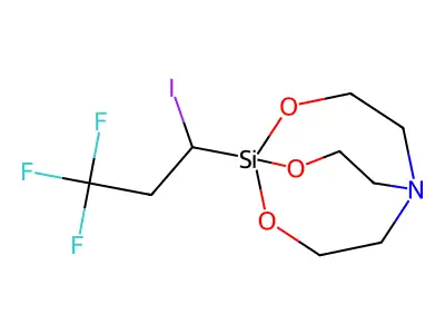 1-(3,3,3-Trifluoro-1-iodopropyl)-2,8,9-trioxa-5-aza-1-silabicyclo(3.3.3)undecane structure