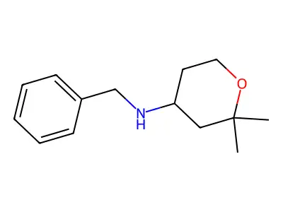 N-benzyl-2,2-dimethyltetrahydro-2H-pyran-4-amine structure