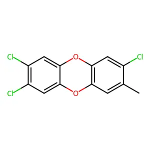 2,3,7-Trichloro-8-methyloxanthrene structure