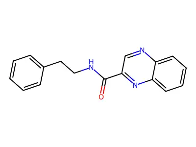 N-(2-phenylethyl)quinoxaline-2-carboxamide structure