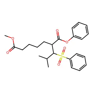 Heptanedioic acid, 2-(2-methyl-1-(phenylsulfonyl)propyl)-, 7-methyl 1-phenyl ester, (R*,R*)- structure