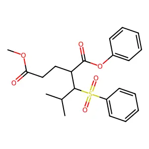 Pentanedioic acid, 2-(2-methyl-1-(phenylsulfonyl)propyl)-, 5-methyl 1-phenyl ester, (R*,S*)- structure