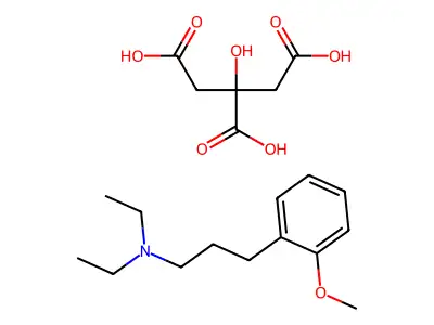 Propylamine, N,N-diethyl-3-(o-methoxyphenyl)-, citrate structure