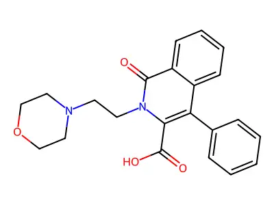 3-Isoquinolinecarboxylic acid, 1,2-dihydro-2-(2-morpholinoethyl)-1-oxo-4-phenyl- structure