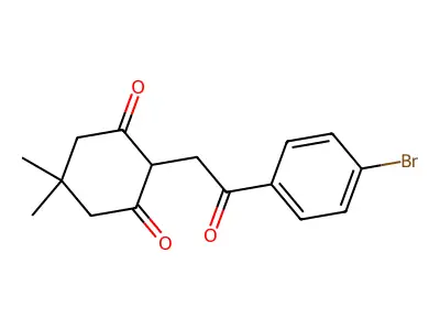 2-[2-(4-Bromophenyl)-2-oxoethyl]-5,5-dimethylcyclohexane-1,3-dione structure