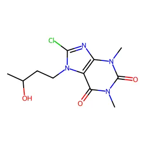 8-Chloro-7-(3-hydroxybutyl)theophylline structure