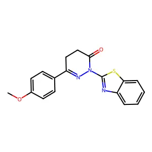 3(2H)-Pyridazinone, 4,5-dihydro-2-(2-benzothiazolyl)-6-(4-methoxyphenyl)- structure
