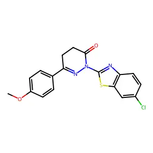 3(2H)-Pyridazinone, 4,5-dihydro-2-(6-chloro-2-benzothiazolyl)-6-(4-methoxyphenyl)- structure
