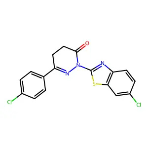 3(2H)-Pyridazinone, 4,5-dihydro-2-(6-chloro-2-benzothiazolyl)-6-(4-chlorophenyl)- structure