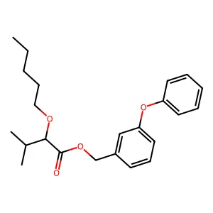Butanoic acid, 3-methyl-2-(pentyloxy)-, (3-phenoxyphenyl)methyl ester structure
