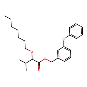 Butanoic acid, 2-(heptyloxy)-3-methyl-, (3-phenoxyphenyl)methyl ester structure
